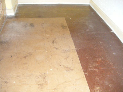 Floor tiles containing asbestos